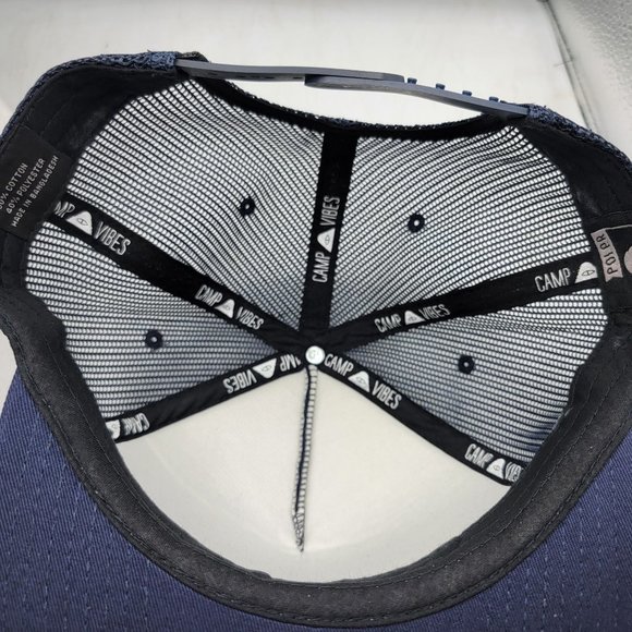 Poler Camp Vibes Venn Trucker Hat Blue Casual Outdoors Summer Lightweight - Picture 7 of 11